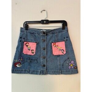 POWER PUFF GIRLS  MINI DENIM SKIRT junior size 9  US 29 unique find
